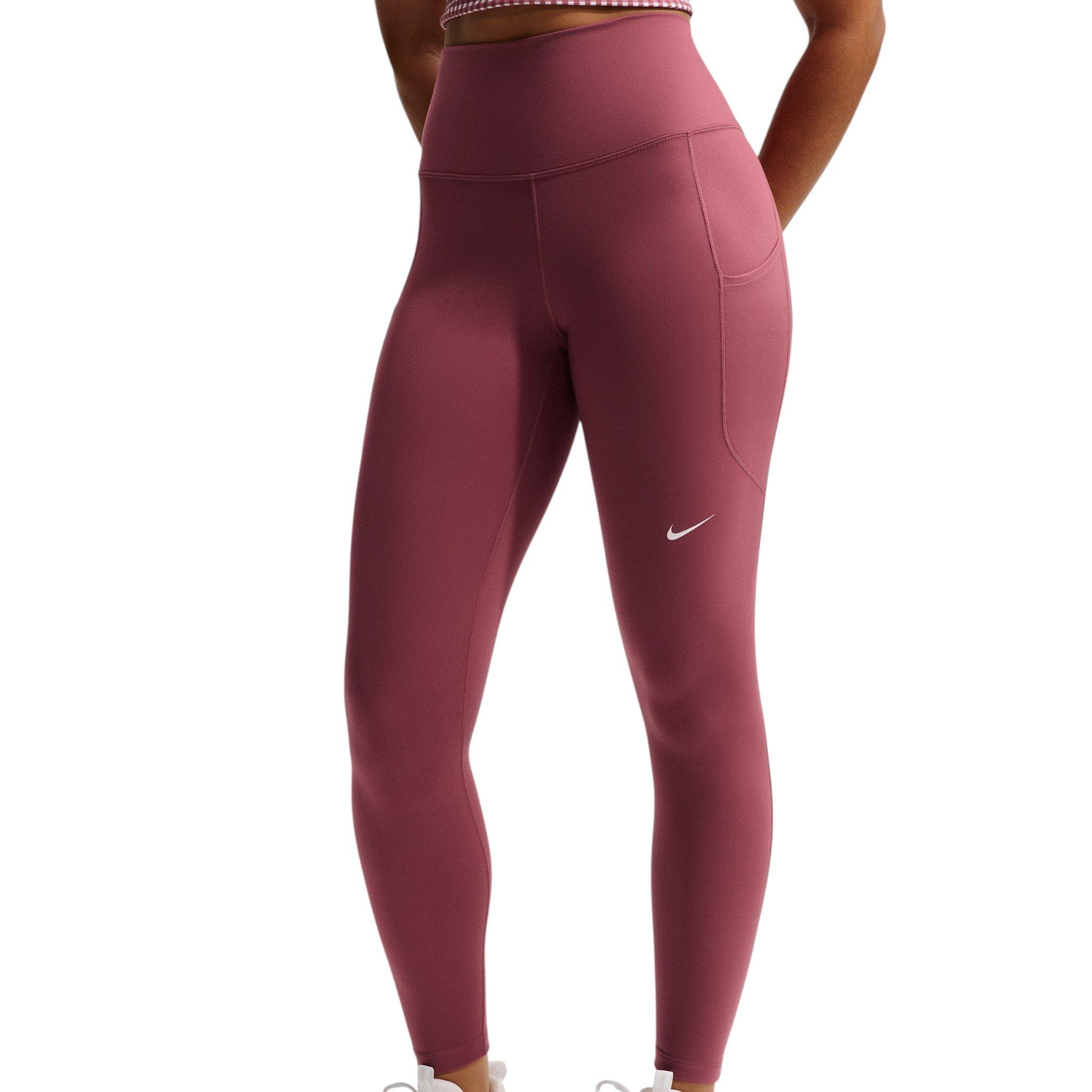 Nike Women's One High-Waisted 7/8 Leggings with Pockets - Pink Smoke - PINK SMOKE